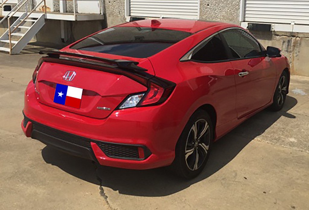 Honda Civic 2Dr "SI" Factory 2Post No Light Spoiler (2016 and UP) - DAR Spoilers