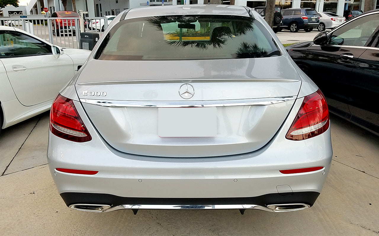 Mercedes E Class Sedan Factory Style Lip No Light Spoiler (2017 and Up) - DAR Spoilers